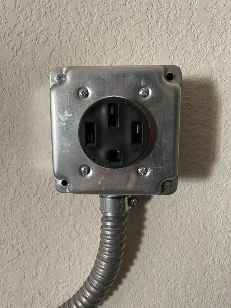 NEMA 14-50 outlet installed for Electrical Panel Upgrade in Ash